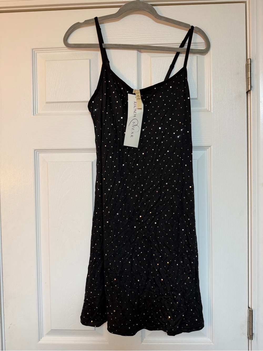 Rhonda Shear Black Slip Dress